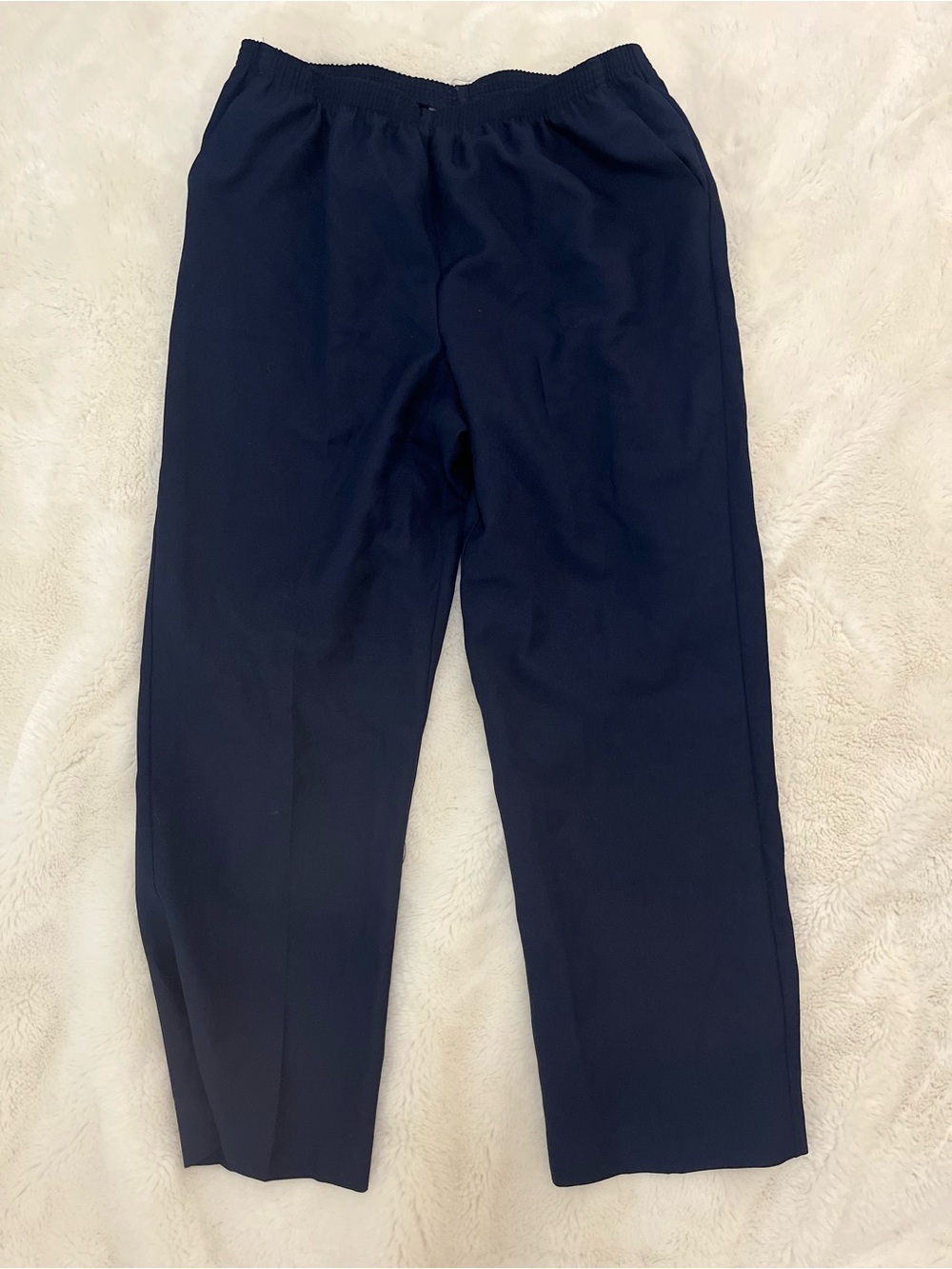 Alfred Dunner Women’s Solid Pull On Pants, Navy Blue, 16
